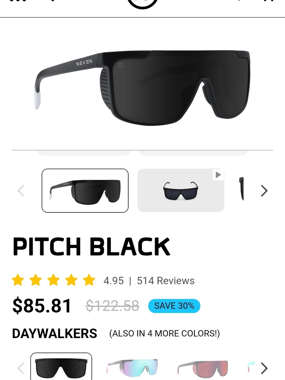 NEVEN Pitch Black Sunglasses